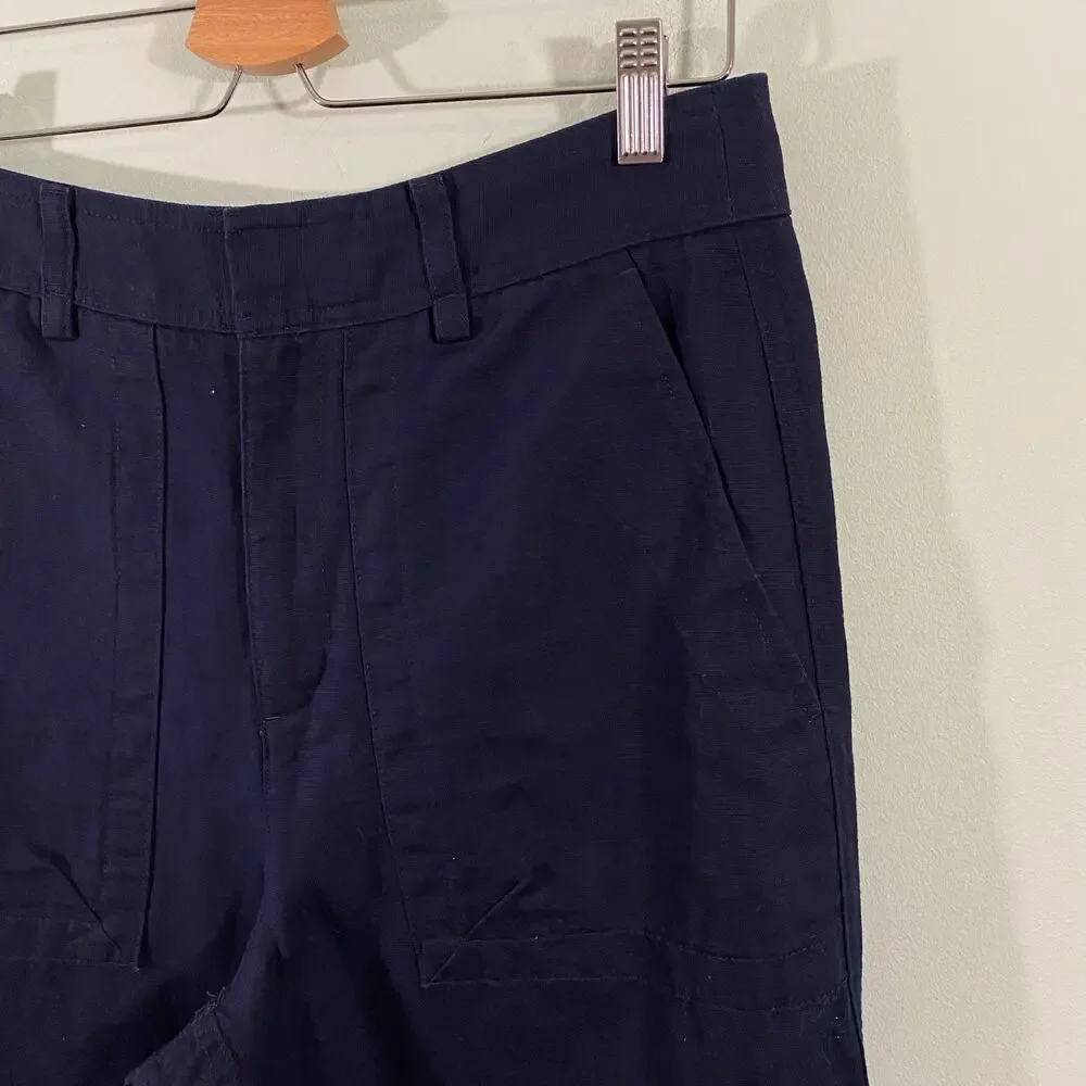 Banana Republic Women's Navy Wide Leg Ankle Linen Blend Pants Size 6 NWT